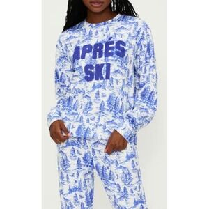 Beach Riot Blue and White "Après Ski" Lounge Pants